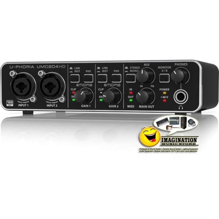 {suhadistore} Soundcard Behringer U-PHORIA UMC204HD / UMC 204HD / UMC 204 HD Diskon