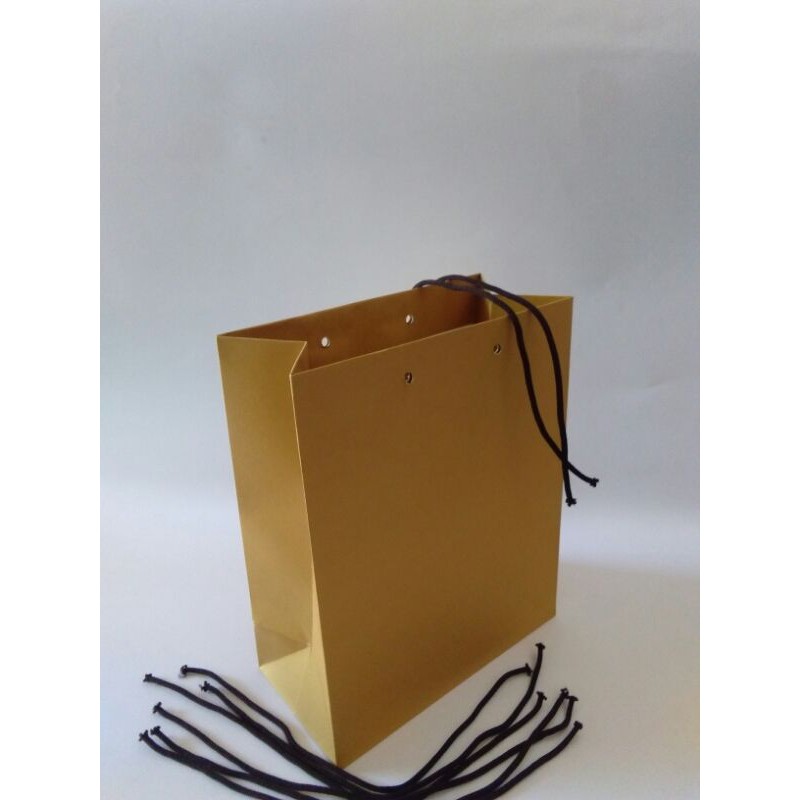 Paperbag paper bag warna tas kertas gold M polos