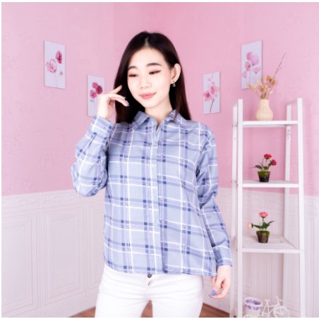 SF - Oversize Kemeja Oslin | Kemeja Oversize Wanita - Kemeja Korea - Kemeja Wanita Murah-KTK ABU NEA