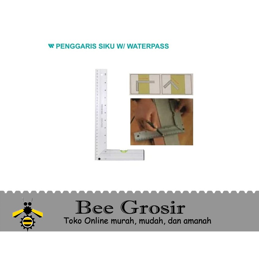 

Penggaris Siku with Waterpass Size 25cm / 10inch Wipro PGSW10