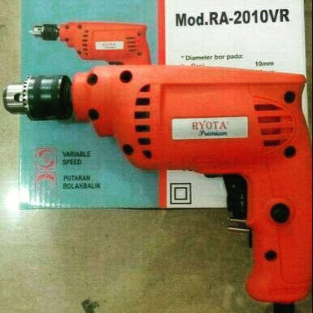 Mesin bor tangan premium Ryota 10mm  RA-2010VR