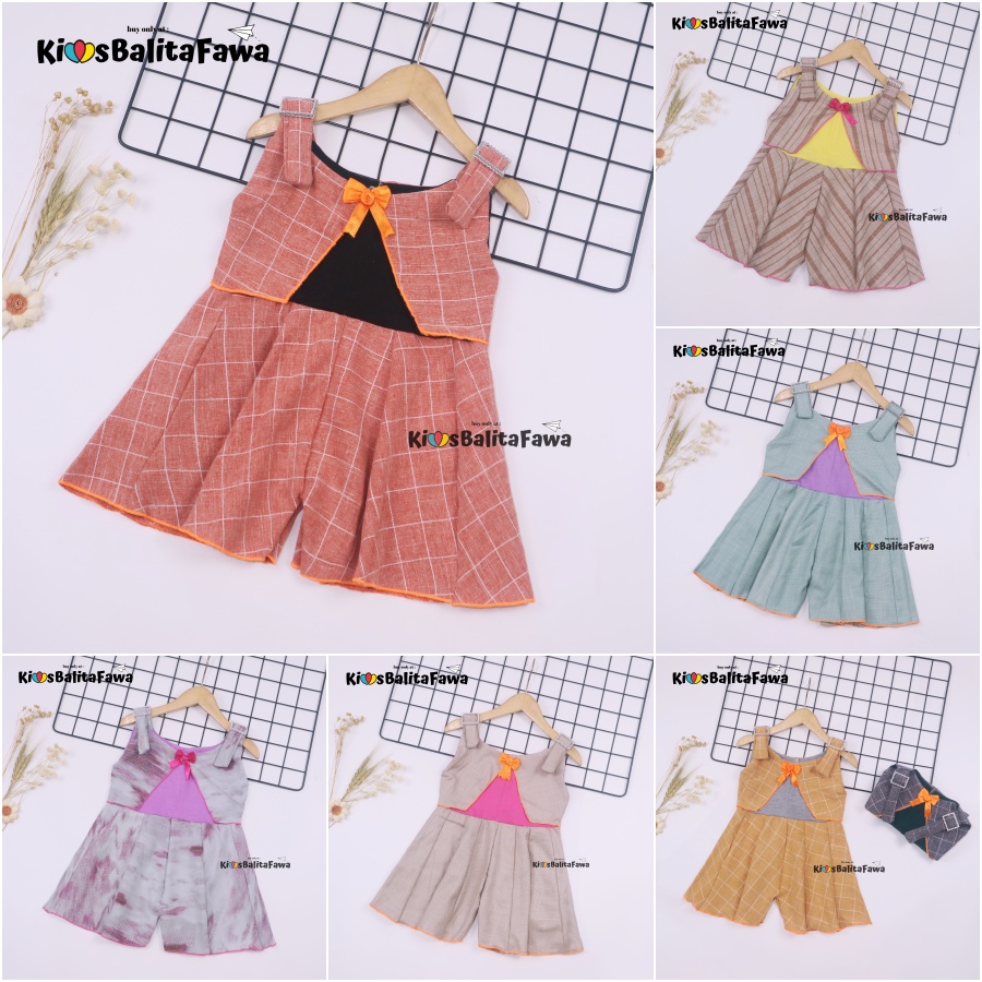 Overall Jessy uk 1-2 Tahun / Baju Kensi Dres Anak Perempuan Murah Cewek Bahan Katun Adem Gaun Import