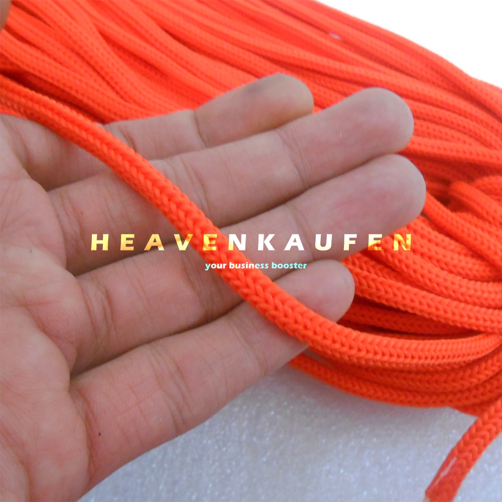 Tali Kur Cord Filamen Besar Diameter 5 mm Warna Orange Untuk Tali Jaket Hoodie Paper Bag Dll Meteran