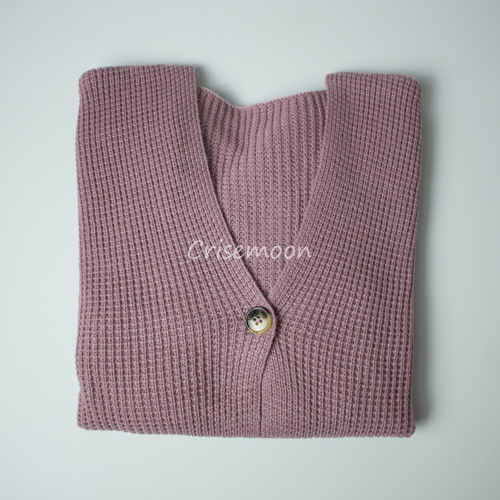 Vina Knitted Cardigan Rajut Kancing Oversize Tangan Balon-7