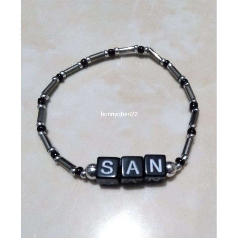 Ateez san bracelet/gelang black