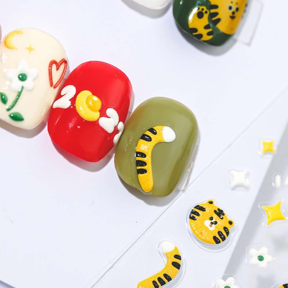 Mxbeauty Stiker Kuku Motif Tahun Baru Cina / Imlek Untuk Nail Art|Kepala Slider Decal Dengan Perekat|Stiker Kuku Untuk Nail Art