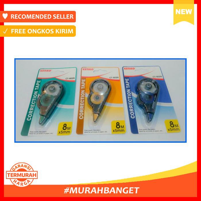 

Correction (Tip-X) - Tip Ex Correction Tape Kenko 8Mmx5Mm Ct 802N ( Isi 12 Piece ) - Alat Tulis