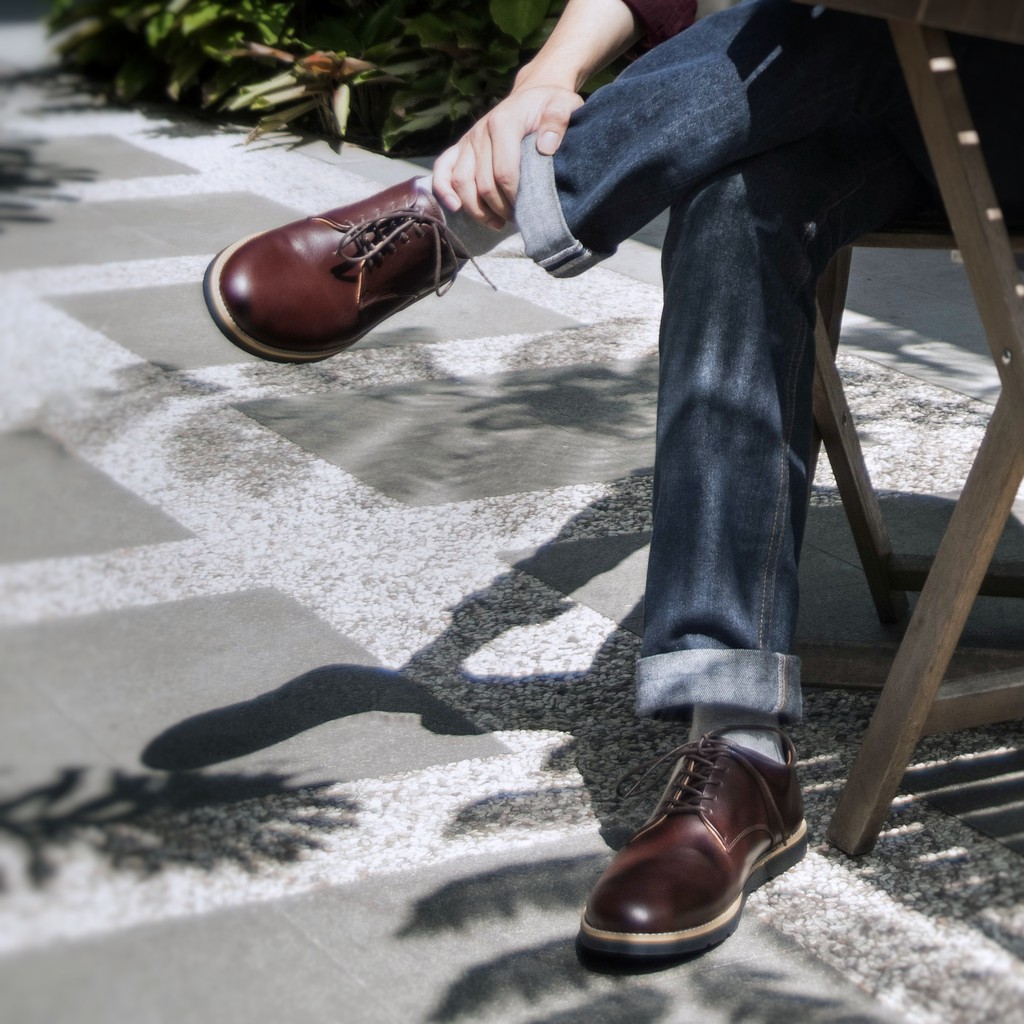 KUTA BROWN |FORIND x Kenzio| Sepatu Kulit Vintage Klasik Casual Pria Cowok Derby Original Footwear