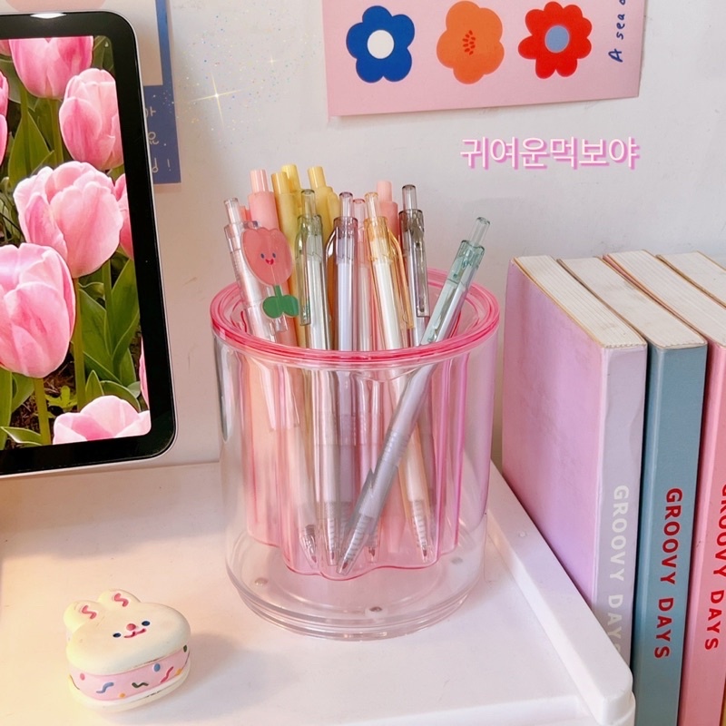 KENSHO Pen Holder / Tempat Alat Tulis / Clear Desk Set Aesthetic Import Lucu