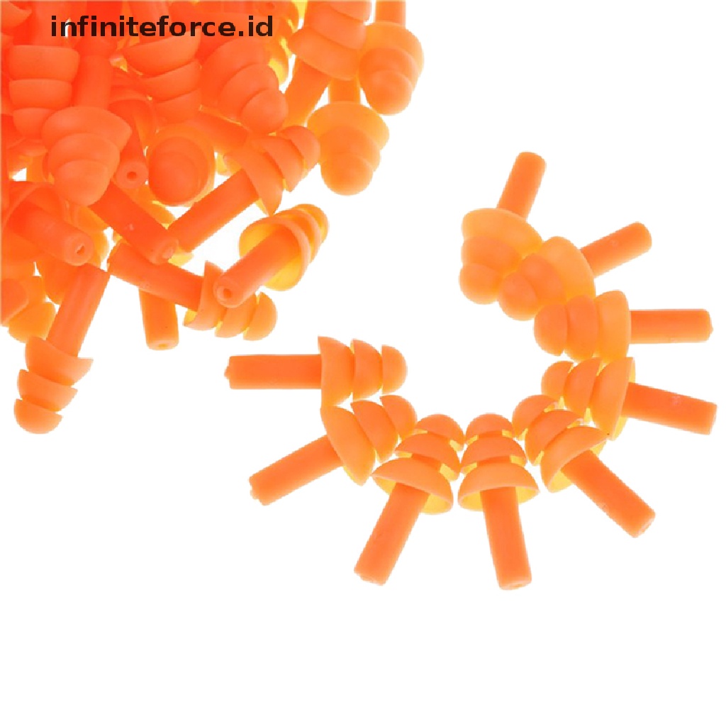 (infiniteforce.id) 12pcs / Set Earplug Silikon Anti Bising Nyaman Untuk Belajar / Tidur