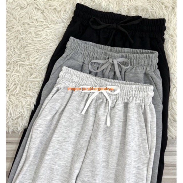 Kyo Jogger Pants Kolor Celana Training Polos Wanita Bahan Baby Terry