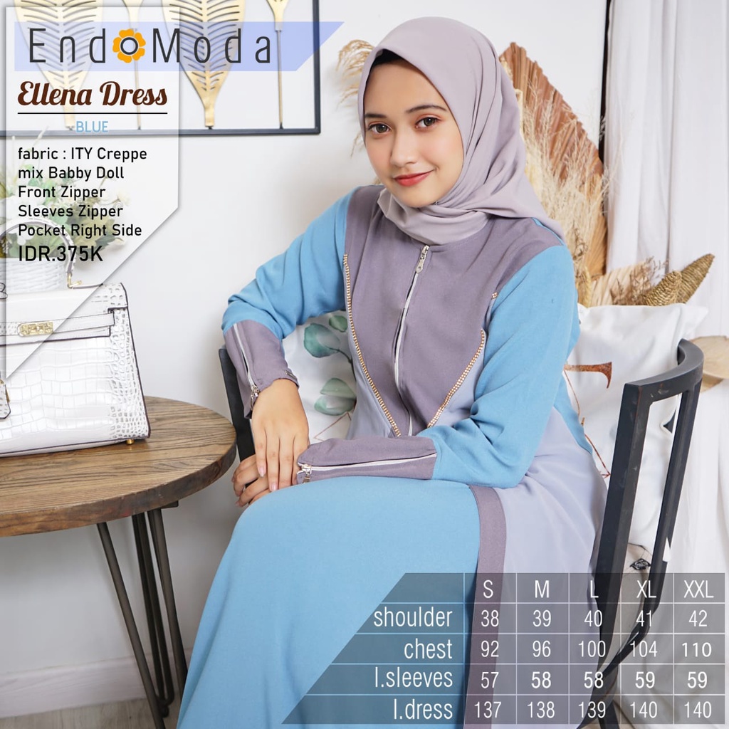 ENDOMODA ELLENA DRESS BLUE