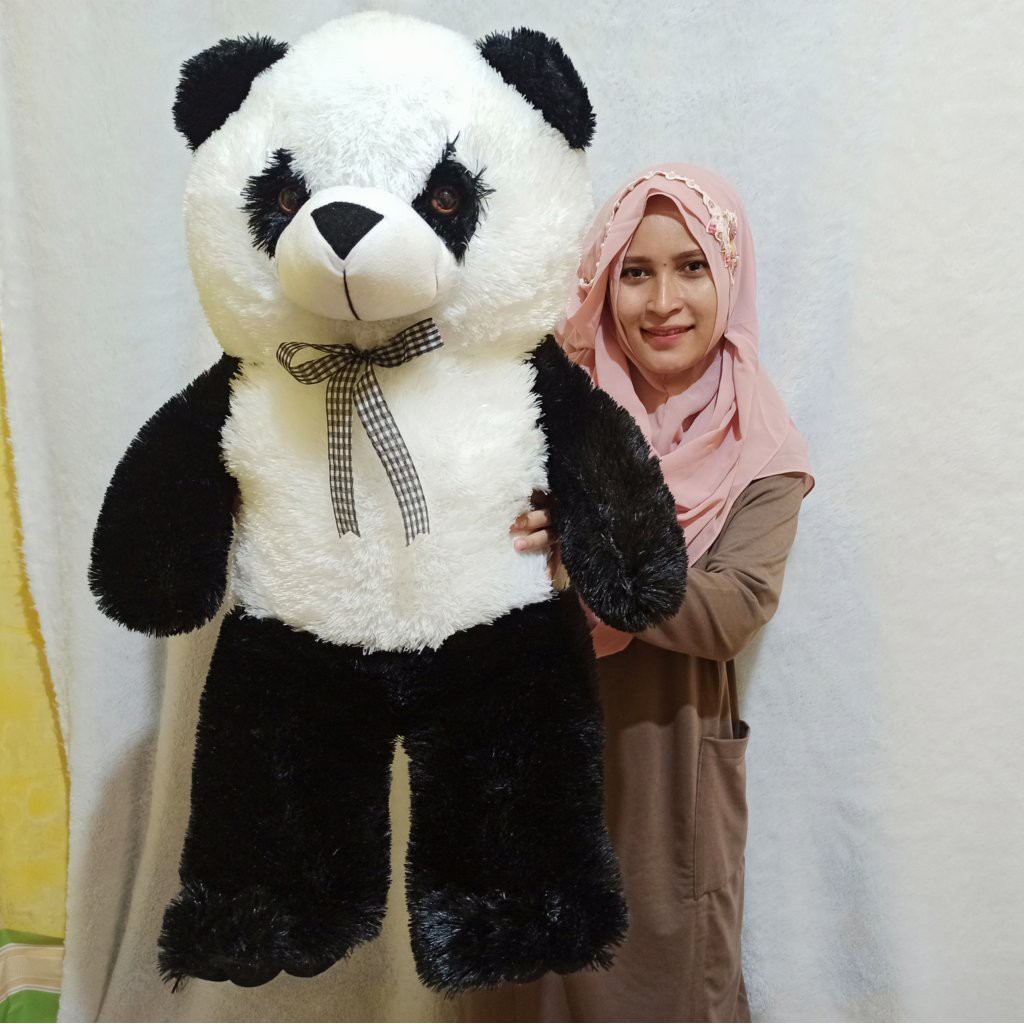 Boneka Panda jumbo HITAM PUTIH bisa ukir nama dan  photo