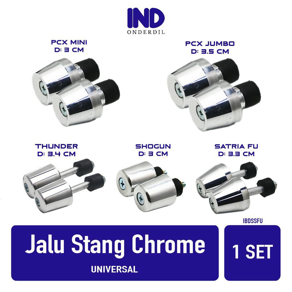 Bandul-Jalu Stang-Setang Chrome-Silver 2 Pcs-1 Set PCX Bisa Untuk Semua Jenis Motor-Universal Vario &amp; Beat &amp; Scoopy &amp; Mio &amp; Tiger &amp; ADV &amp; Supra &amp; RX King &amp; Grand &amp; Spacy &amp; Satria FU &amp; DLL