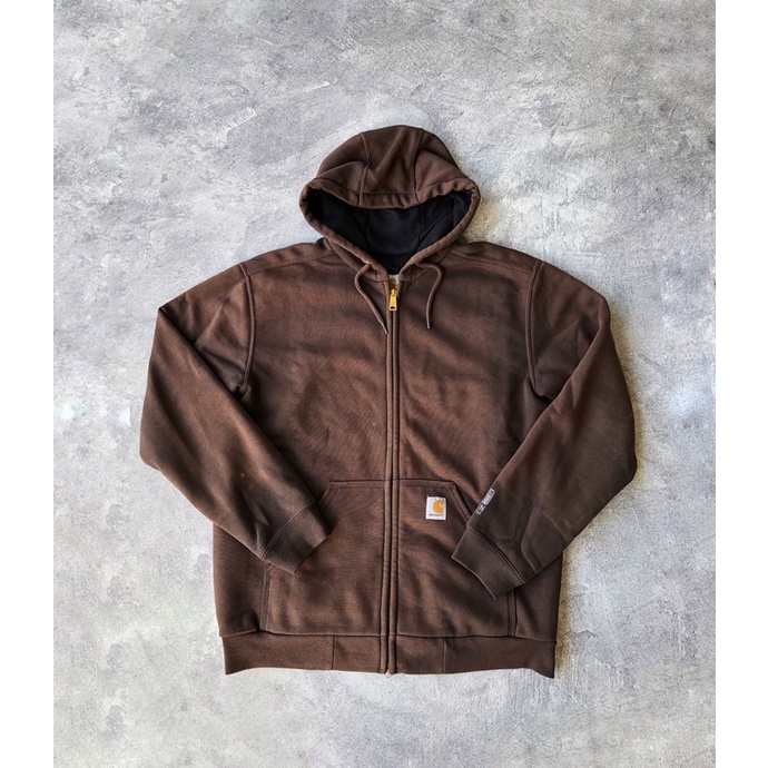 carhartt rain defender hoodie dark brown second original preloved thrift