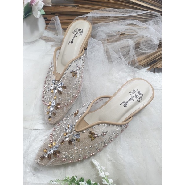 sepatu rianti Nude mate gold  Claras cantik 3cm tahu