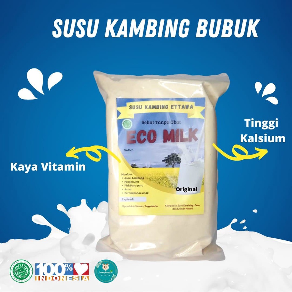 

ECO MILK | Susu Kambing Etawa Bubuk Kualitas 1(1000gr) Solusi untuk Pernafasan dan Sendi Tulang Sehat