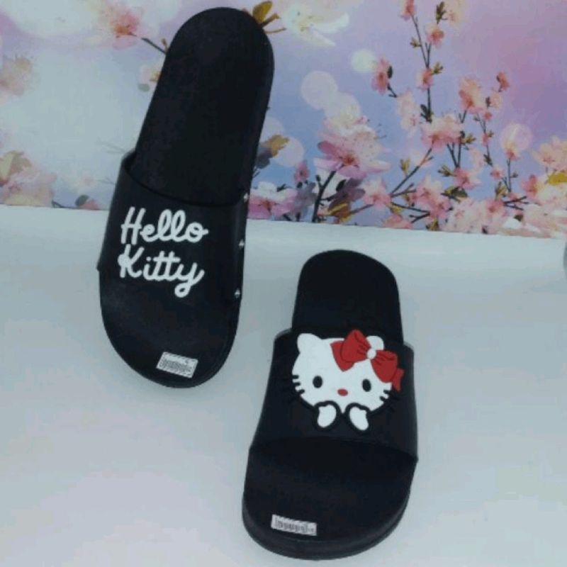 Sandal Slip Wanita Sol Karet Motif Hello Kitty