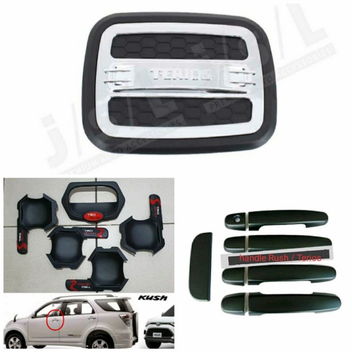 PAKET HANDLE COVER TANKI &amp; OUTER HITAM DOFF MOBIL TERIOS 2006-2017