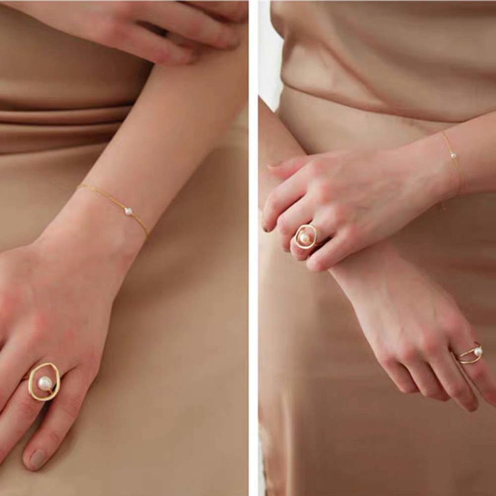 Hu Hu Hu Hu Hu Alat Bantu Pasang Kacamata♡ Cincin Wanita Desain Geometri Hollow Hias Mutiara Imitasi Untuk Pestahadiah