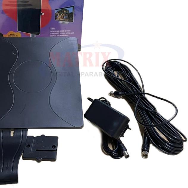 Antena TV Digital Indoor Outdoor Digital Antenna Booster Dan Power Inserter + Kabel 10 Meter