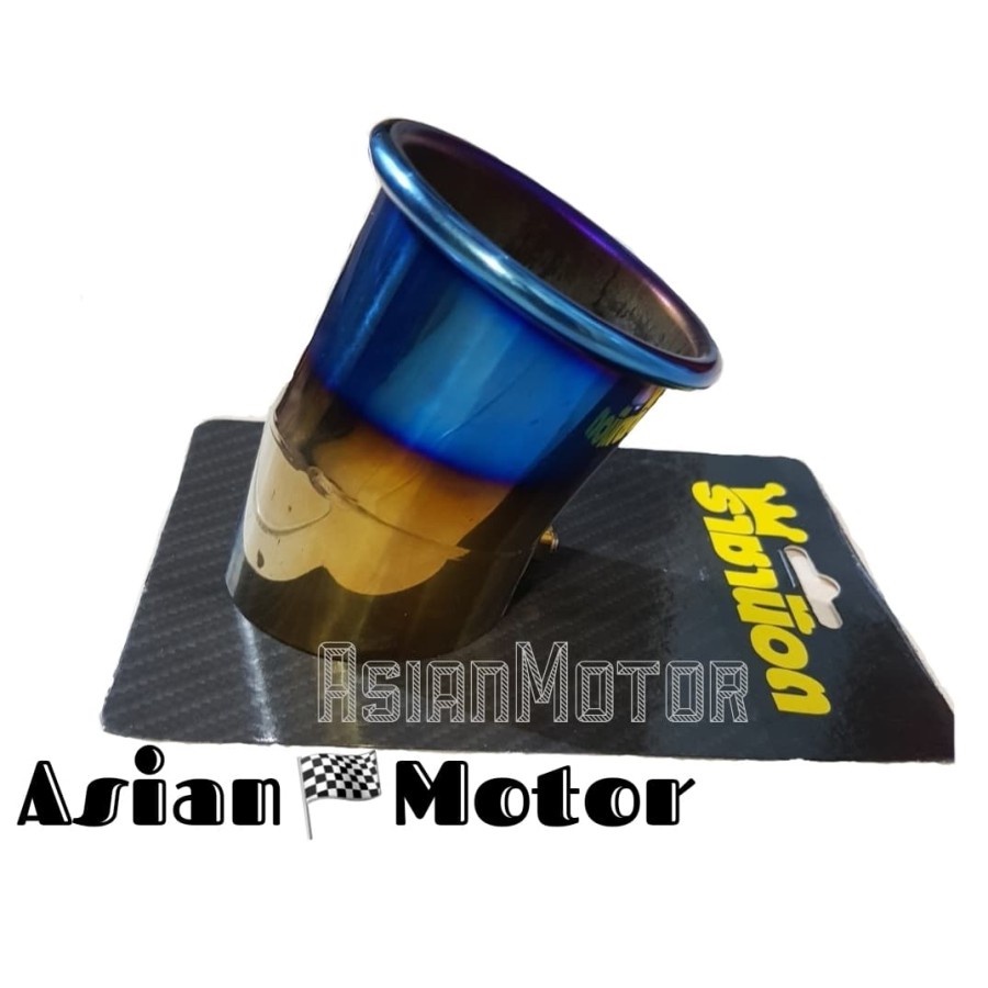 Corong Knalpot Kenalpot Thailand Two Tone 2Tone Corong Knalpot Kenalpot Bakaran Blue Gold Biru Emas Aksesoris Sparepart Motor Universal