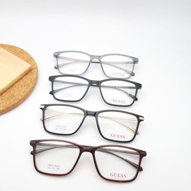 Paket lensa minus antiradiasi frame kacamata fashion wanita guess 8007