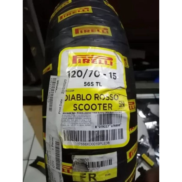 Ban depan xmax 120 70 15 diablo rosso scooter pirelli