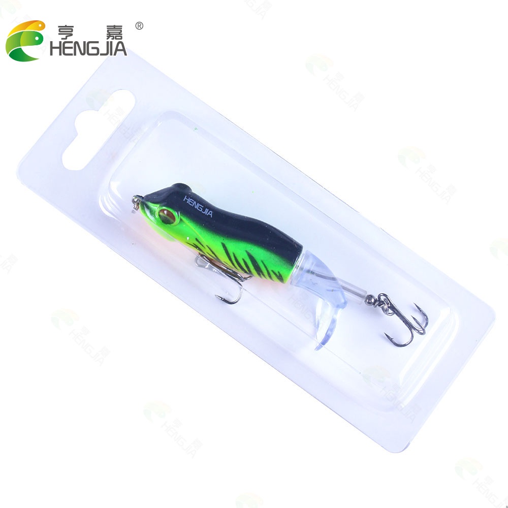 Hengjia 5pcs / Lot Umpan Pancing Bentuk Katak Whopper Plopper 9.5cm 11g