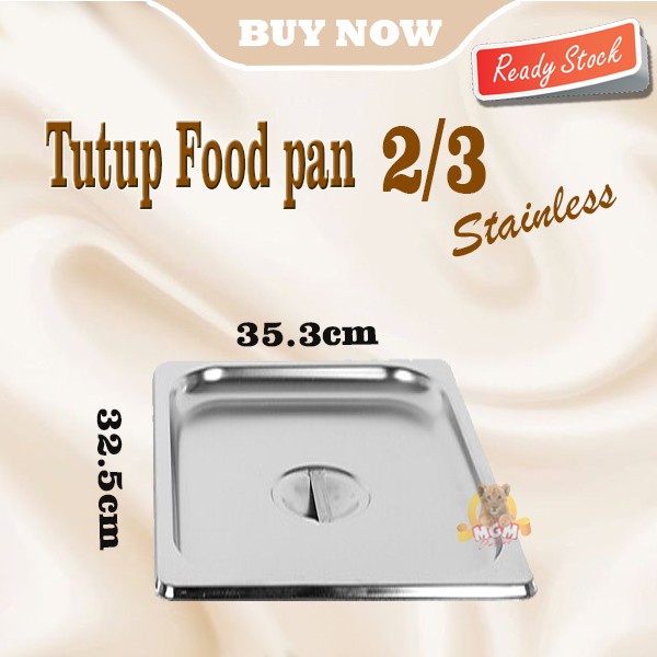 TUTUP Food pan prasmanan Stainless ukuran 2/3 Tutup gastronorm