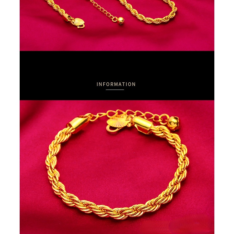 Gelang Kalung 24k Gold Plated Tahan Lama Untuk Pria