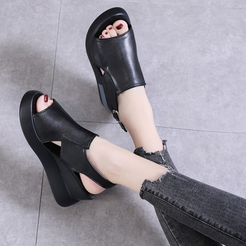 Sandal Wedges Tinggi Model X Fashion Wanita Import