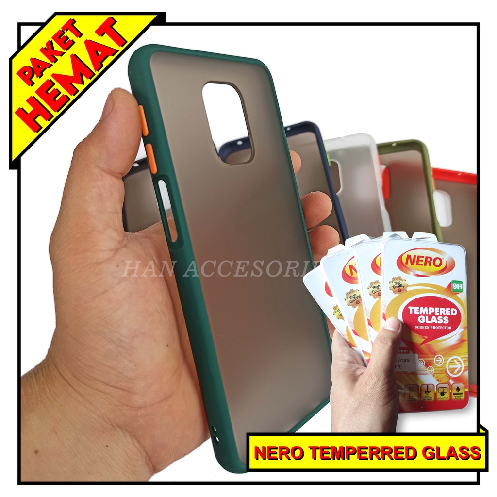 (PAKET HEMAT) Case Fuze Dove + Temperred Glass Xiaomi Redmi Note 4x/Note 7/Note 7 Pro/Note 8/Note 8 Pro/Note 9/Note 9s Hardcase / Matte Colour / Case Candy