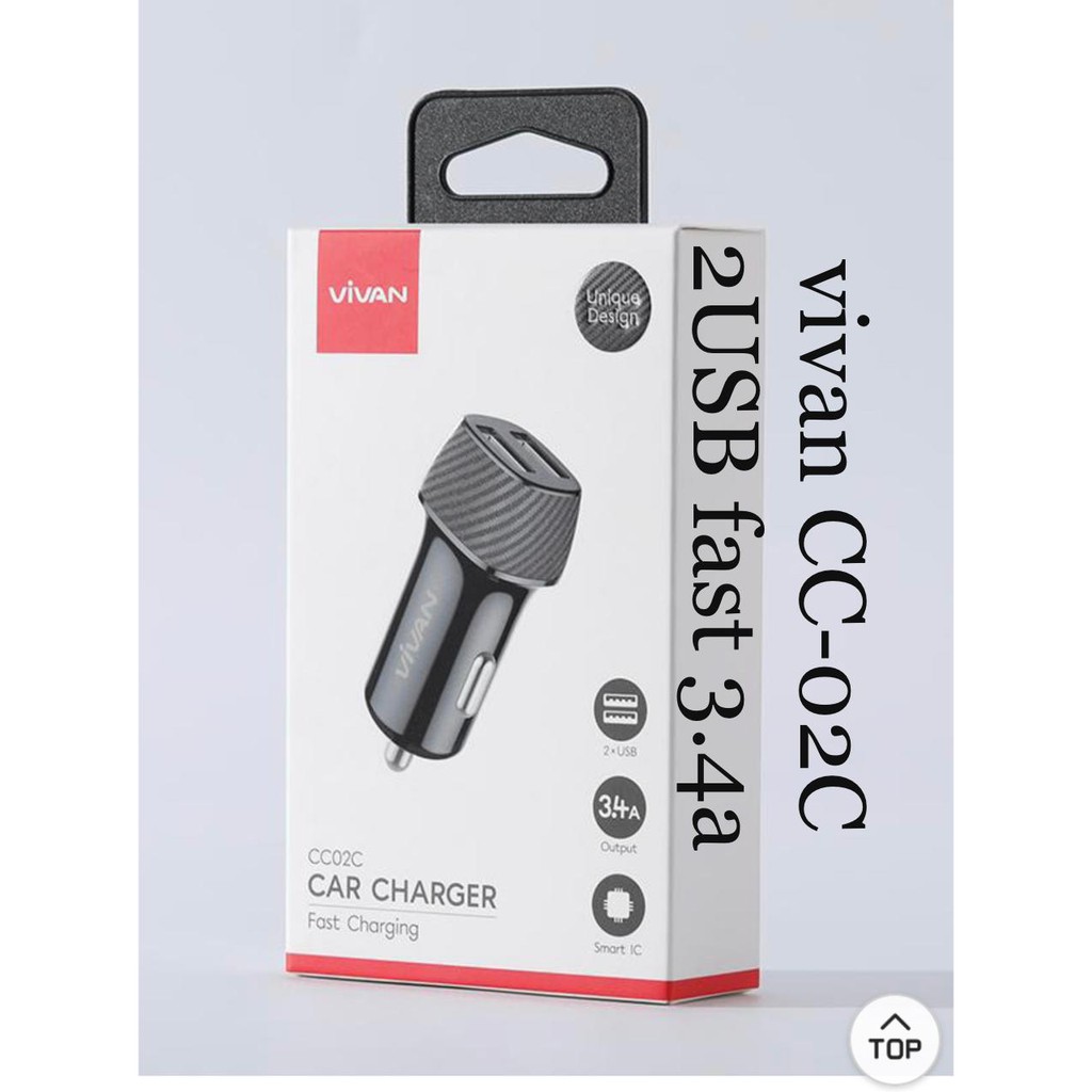 CAR CHARGER VIVAN CC-02C 2USB FAST3.4a Original SEVER MOBIL