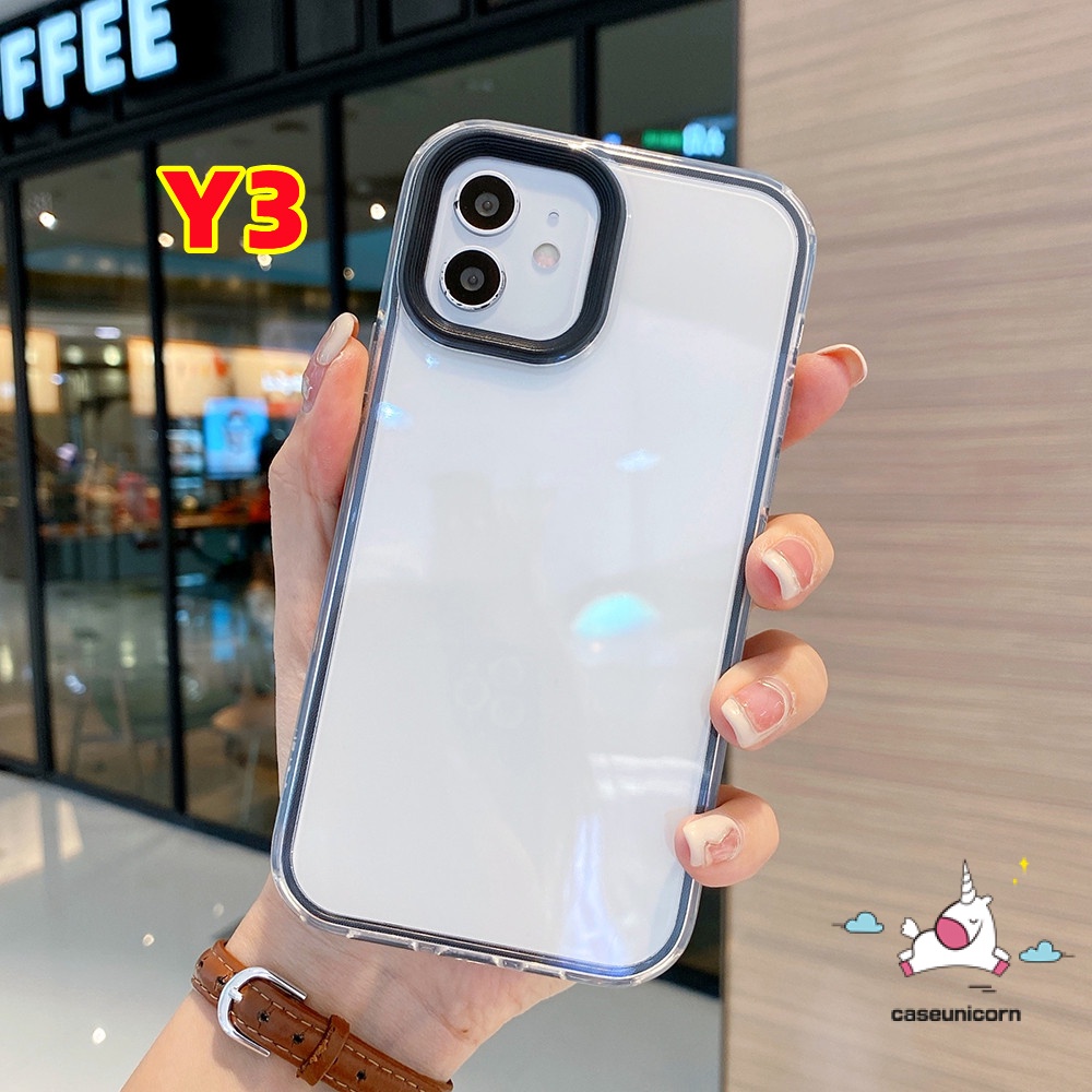 Casing Bumper 3in1 Shockproof Vivo Y21 Y35 Y16 Y02 Y22 Y20 Y11 Y12 Y17 Y15 Y15S Y02s Y76 Y1S Y20s G Y91 Y95 Y30 Y22s Y33S Y21S Y15A Y01 Y91C Soft Cover Kelas Militer Simple Mewah