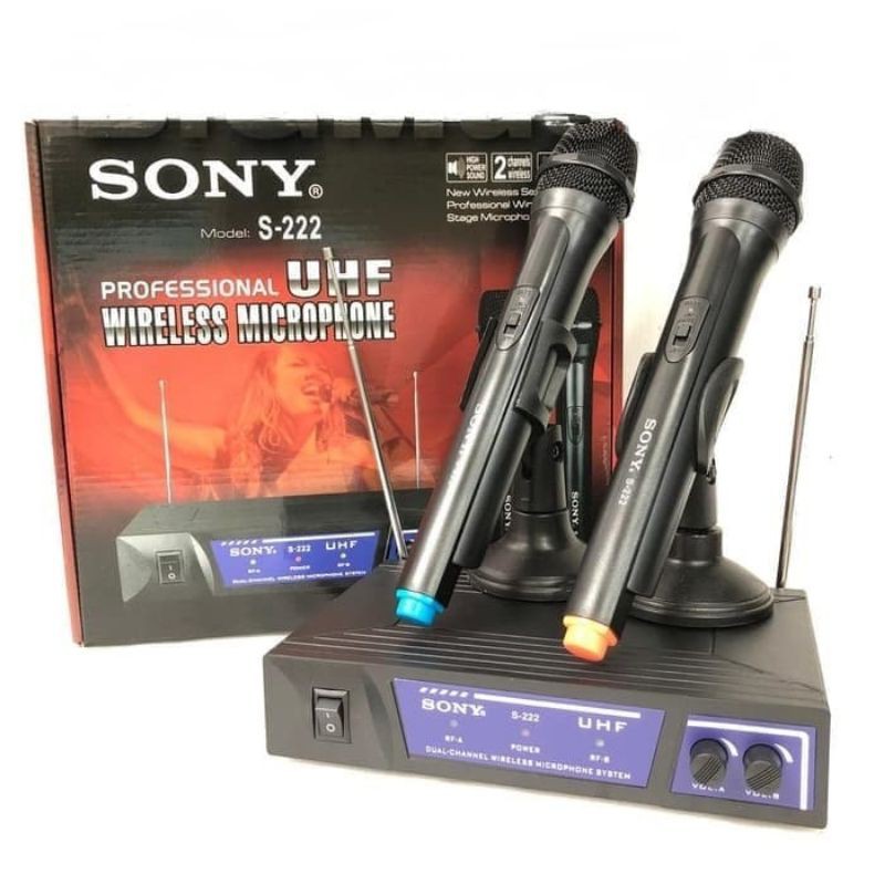 mic wireless sony s222 double mic handle mic sony s 222/wireless microphone