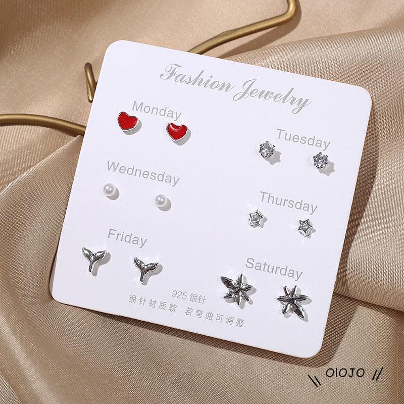 Set Anting Tusuk Silver 925 Desain Simple Hias Mutiara Untuk Wanita