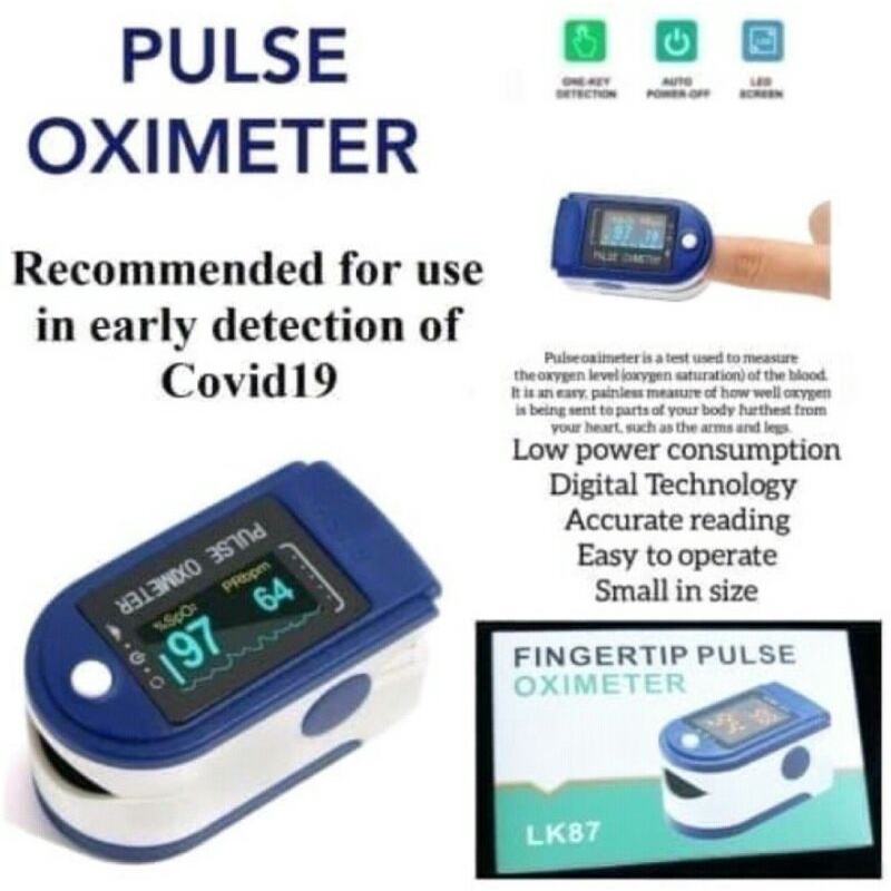 FINGERTIP PULSE OXYMETER FINGERTIP OXIMETER SPO2 LED FULL COLOUR LK87 LK88 ORIGINAL PREMIUM GROSIR TERMURAH