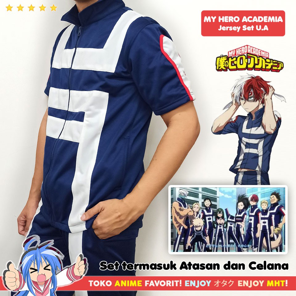 Jersey / Kostum Sport Training Boku no Hero Academia Yuei Academy Todoroki Bakugo Deku