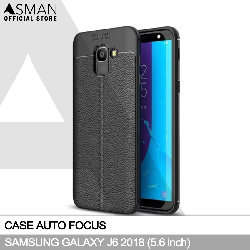 Auto Focus Samsung Galaxy J6 2018 (5.6&quot;) | Soft Case Leather Premium - Hitam