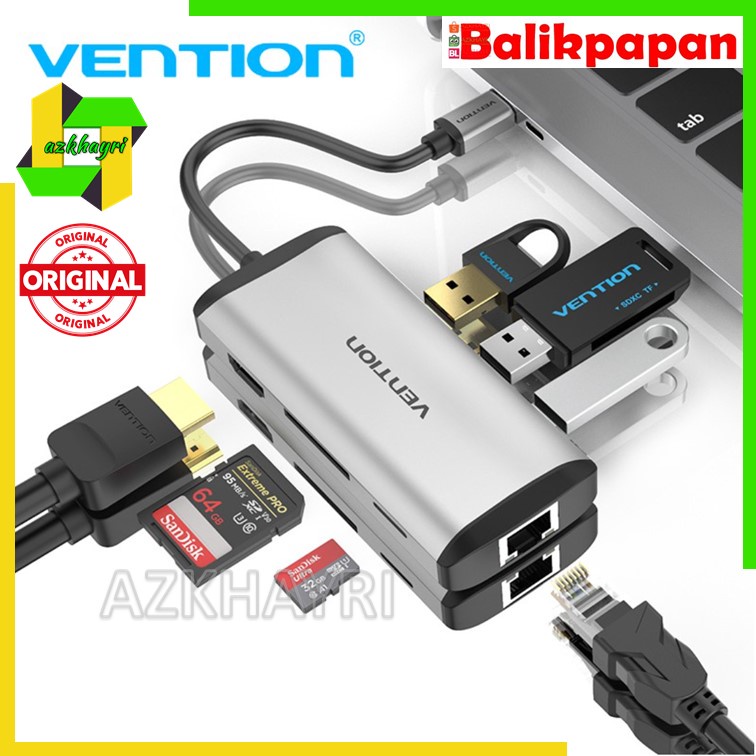 Vention CMB Multiport 8in1 USB Type C to HDMI USB 3.0 RJ45 SD TF PD