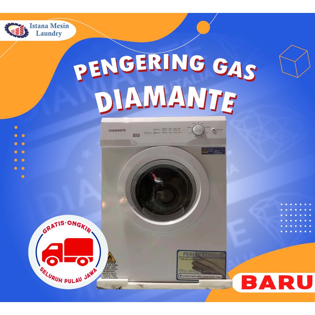 Mesin Pengering Dryer Diamante 10,5kg sudah konversi Gas