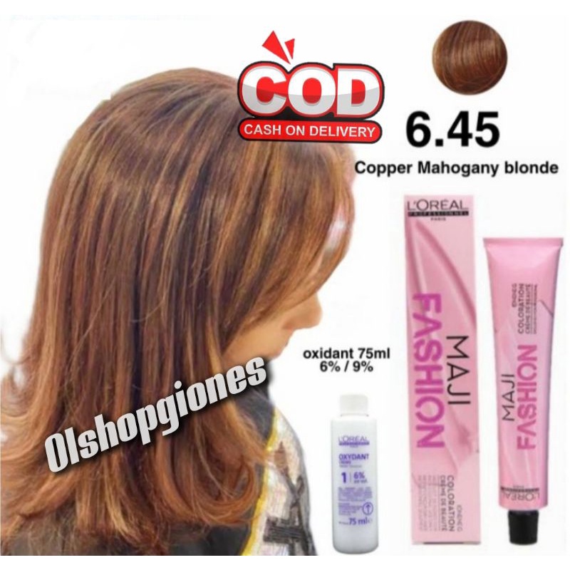 Loreal MajiFashion 6.45 Cat rambut L'oreal + oxydant campuran 6% / 9%