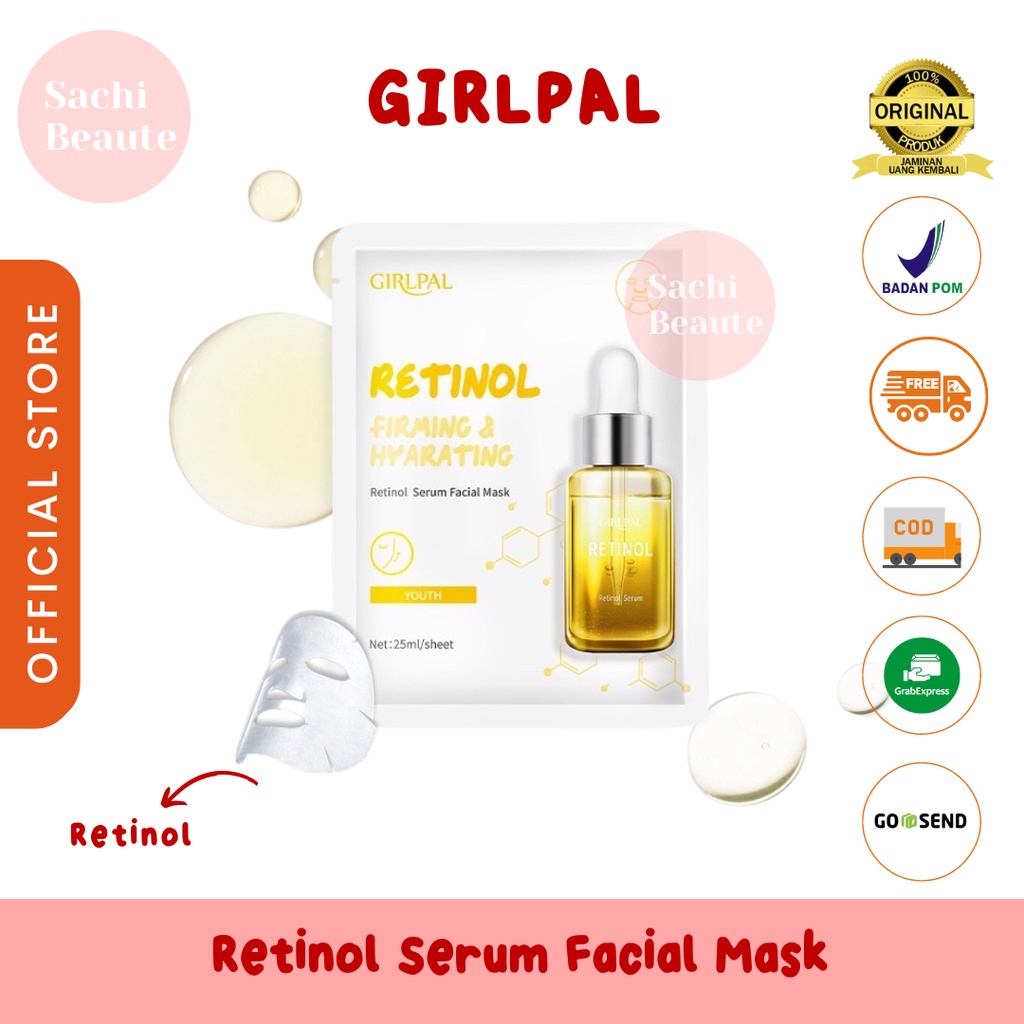 GIRLPAL Retinol Serum Face Sheet Mask Youth / Masker Wajah Facial Skincare Girl Pal BPOM