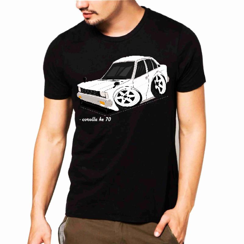 kaos mobil corolla KE 70 kartun