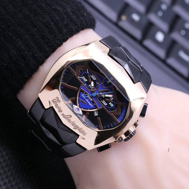 Jam Tangan Pria Lamborghini Rantai Premium