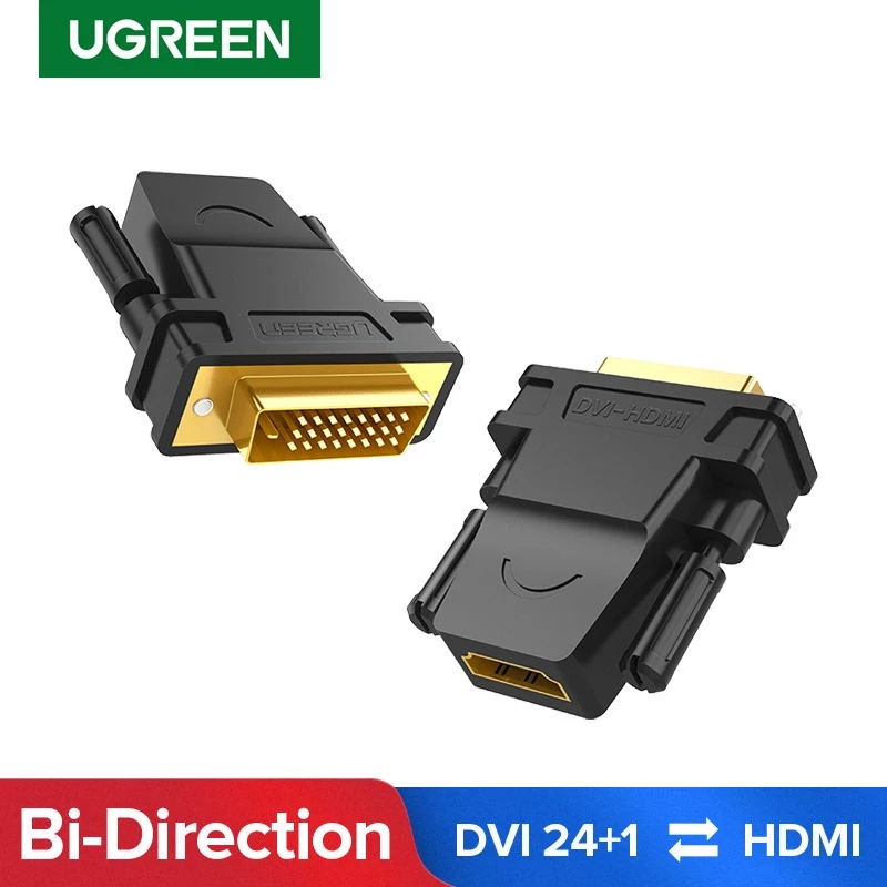 Ugreen Kabel Adapter Converter DVI-D 24 + 1 Male Ke HDMI Female