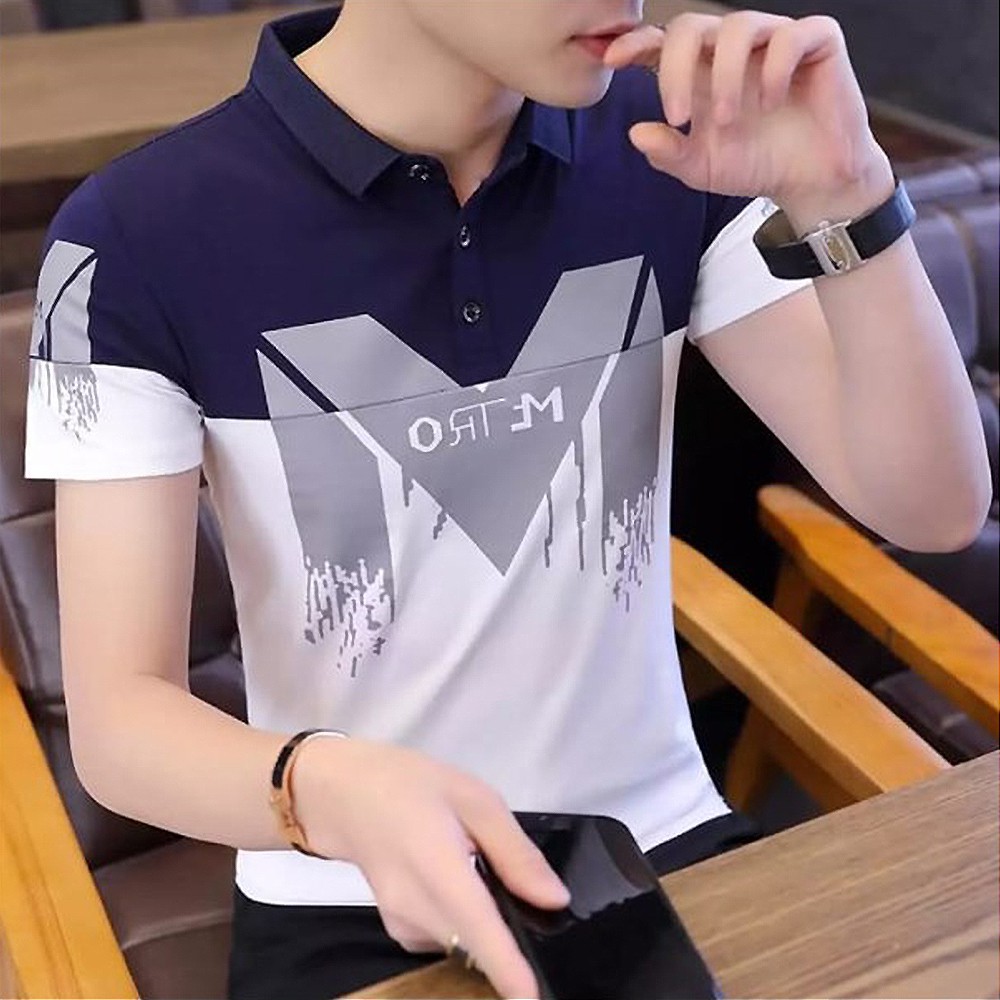 Kaos korea metro  kaos pria gambar M  Kaos korea kombinasi murah  kaos kemeja pria