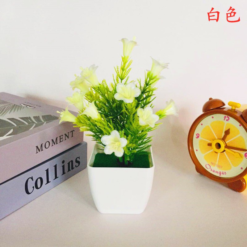 JM Pot Bunga Plastik / Tanaman Palsu / Bunga Hias Dekorasi Rumah Import Murah Jakarta COD PBP10-PUTIH