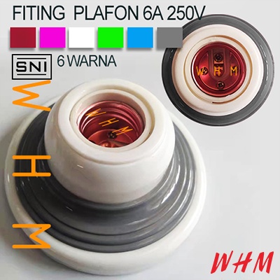 6A Fitting plafon warna warni fiting plafon bulat /persegi rumah Fitting lampu